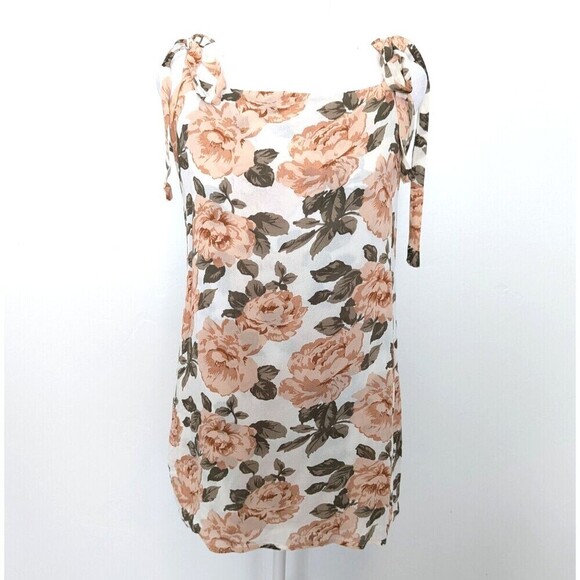 Reformation Dixie Dress Womens Size S White Floral Roses - Picture 1 of 12
